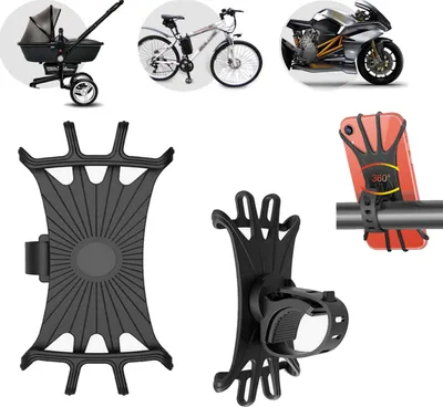 Produktbild von Universal Handyhalterung 360°, Smartphone Halterung für Fahrrad, Motorrad, Kinderwagen, Einkaufswagen oder E-Scooter