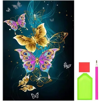 Obrázek produktu pro Sada pro diamantové malování "Motýl", 30x40 cm. Kreativní sada pro dospělé a začátečníky
