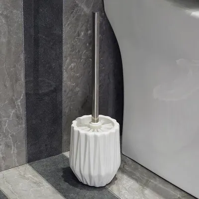 Immagine prodotto di Set di scopini per WC, Vetroceramica, bianco, acciaio inossidabile