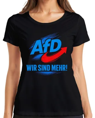 Obrázek produktu pro Tričko s nápisem "AfD Wir Sind Mehr Deutschland Patriot", černé barvy, velikost M. (Sarkastický výrok.)