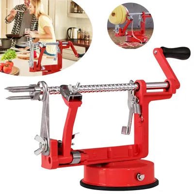 Produktbild von Apfelschäler & Kartoffelschäler, Profi Apfelschneider Apfelentkerner Apfelschälmaschine, Spiralschneider