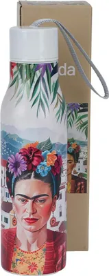 Image de DUO | Bouteille thermos - Gourde - 500 ml - Frida Mexican Art - Bouteille isotherme - Étanche