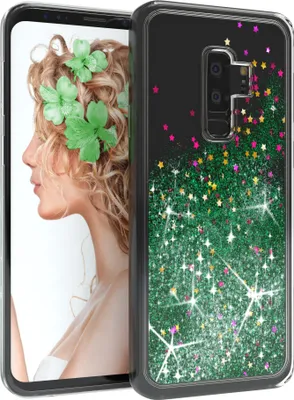 Produktbild von EAZY CASE - Glitzer Hülle kompatibel mit Samsung Galaxy S9 Plus Glitzer Schutzhülle, Soft Case, Backcover Transparent mit Motiv