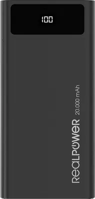 Produktbild von RealPower Powerbank PB-20k PD       schwarz        20.000mAh