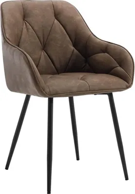 Produktbild von WOLTU Esszimmerstuhl, ergonomischer Sessel, aus Vintage-Kunstleder, Metallbeine : Dunkelbraun Farbe: Dunkelbraun