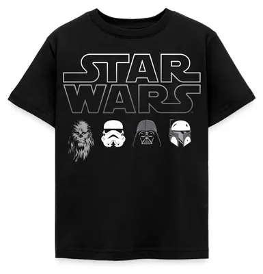 Produktbild von Star Wars Chewbacca Stormtrooper Darth Vader Kinder T-Shirt, 98/104 (3-4 Jahre), Schwarz