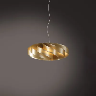 Zdjęcie produktu dla Nowoczesna lampa wisząca 5 świateł płaska w kolorze złotym Polilux D100 Italy