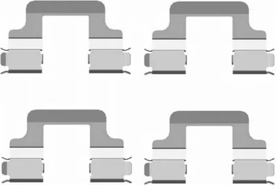 Produktbild von HELLA 8DZ 355 204-101 Zubehörsatz Scheibenbremsbelag Hinten für VW GOLF VI (5K1) Golf V Schrägheck (1K1) Passat Variant (3C5) Passat Limousine (3C2)