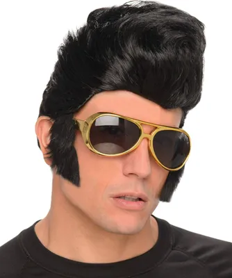 Produktbild von Rocker-Mann-Perücke mit Brille