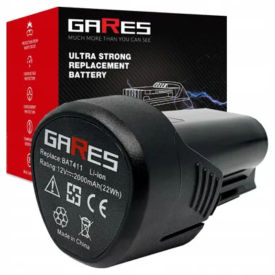 Produktbild von GARES Akku Batterie für Bosch GSR 10,8-2-LI 2607336013 2607336863 | 10,8 V 2Ah | Verstärkte Serie High-Performance | Hohe Leistung