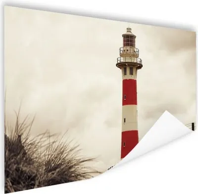 Produktbild von MuchoWow® Poster Leuchtturm Sepia-Fotodruck 120x80 cm - Bilder