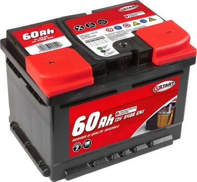 Productafbeelding van START-accu, 60Ah, 12V, 540A, linkerpool positief, type L2, in doos