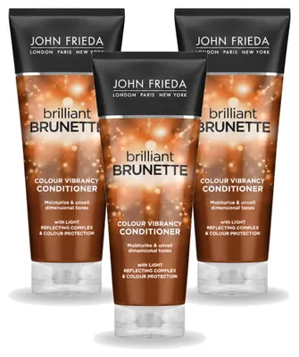Produktbild von 3 x John Frieda Brilliant Brunette Conditioner für trockenes Haar 250 ml - Vorteilspackung - 3 Stücke