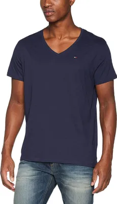 Obrázek produktu pro Pánské tričko Tommy Jeans, krátký rukáv, model TJM Original, modrá barva (Black Iris), s kulatým výstřihem