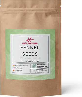 Produktbild von Herbs from Poland Fenchelfrüchte,Fenchelsamen – Natürliche Unterstützung für die Verdauung, lindert Blähungen, Übelkeit und Magenbeschwerden - 500g