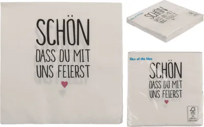 Produktbild von OOTB Weiß/Graue Papier-Servietten