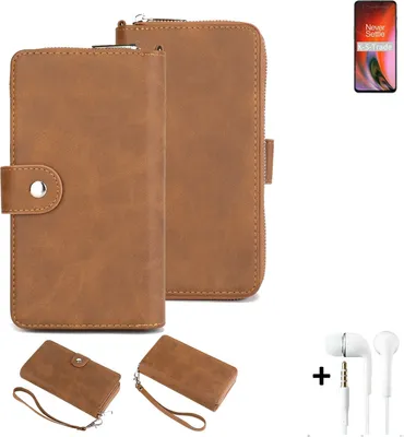 Produktbild von K-S-Trade 2in1 Handyhülle kompatibel mit OnePlus Nord 2 5G + Kopfhörer Schutzhülle & Portemonnee Schutzhülle Tasche Handytasche Case Etui