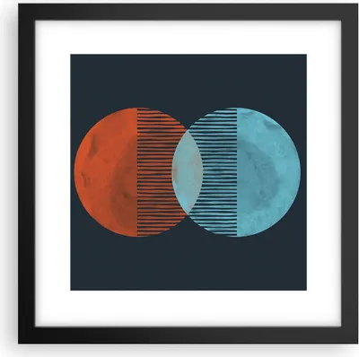 Produktbild von Gerahmtes Poster - Schwarzer Rahmen - Geometrie Abstraktion Minimalismus - 30x30 cm - Wand Bild - Wanddeko - Wandbilder - Kunstposter - Wandposter - Bilderrahmen - Bilder - P2BAC30x30-5042