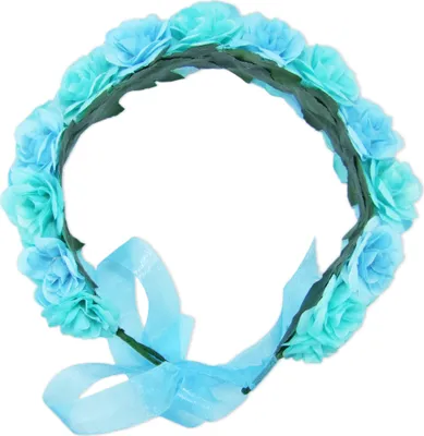 Produktbild von Blumenkranz zum binden mit Rosen - Hellblau Türkis
