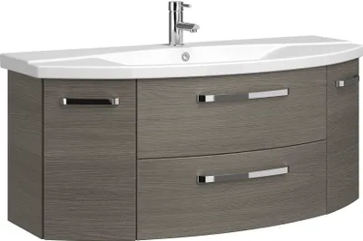 Produktbild von Badezimmer 120cm Waschtisch FES-4010-66 mit WB-Unterschrank & Waschbecken in Nachbildung Graphit Struktur quer Nb. - B/H/T: 121/54/48cm