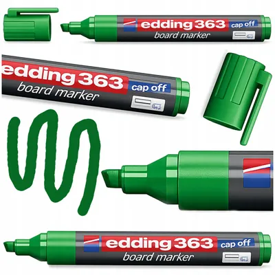 Produktbild von Edding Whiteboard- und Flipchartmarker, trocken abwischbar, Grün, 1,5 mm