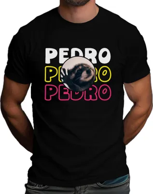 Immagine prodotto di Maglietta Pedro Pedro Dancing Raccoon Meme Uomo, Nero, S
