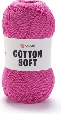 Produktbild von YarnArt Baumwolle Soft Garn, Rosa, 55% Baumwolle, 45%.Polyacryl, 600m/100g, Weich & Formstabil