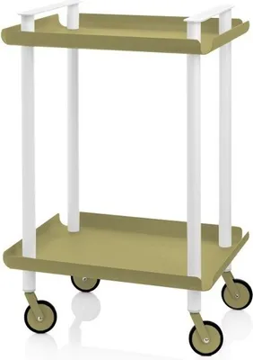 Produktbild von DON HIERRO - Servierwagen, Rollregal mit 2 Ebenen, Metall, weißer Rahmen, LEKY