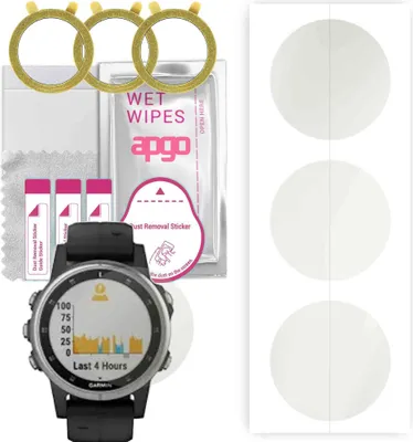 Produktbild von apgo 3 Stück Schutzfolie, Matt, kompatibel mit Garmin Fenix 5s Plus Smartwatch, Hydrogel Displayschutzfolie mit Positionierhilfe, Displayfolie, robust und kratzfest