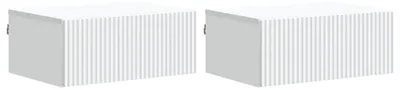 Image de Cabinet de chevet mural 2 pcs Blanc 49 x 34,5 x 20 cm
