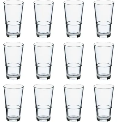 Obrázek produktu pro 12 x long drink glass, nápojové sklo, sklo, průhledné, 34 cl, Ø 7,5 cm, výška: 13,5 cm