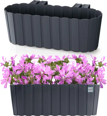 Obrázok produktu pre Balkónový box Záhradný kvetináč 38,3 cm Závesný antracitový