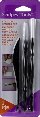 Obrázok produktu pre Sada modelárskych nástrojov na modelovanie hmoty, plastová, čierna, 8,3 x 1 x 23,7 cm, 3 kusy
