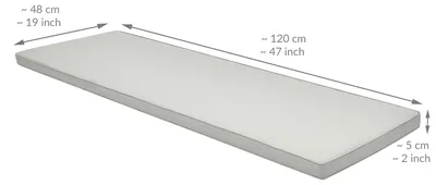 Produktbild von Beautissu Bankauflage Base BK, 120x48x5cm, Hellgrau