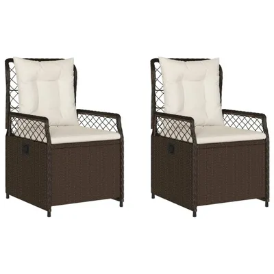 Immagine prodotto di Sedie da Giardino Reclinabili 2 pz Marrone in Polyrattan