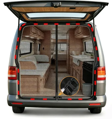 Obrázek produktu pro Solidchoice - Moskytiéra pro VW T5 T6 - Magnetické zapínání na zip pro ochranu proti hmyzu