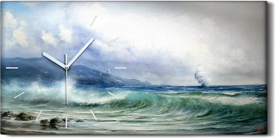 Produktbild von Wandbild Leinwand Bilder Wanduhr Geräuschlos Kunstdruck 60x30 Schiff Leuchtturm - weiße Hände