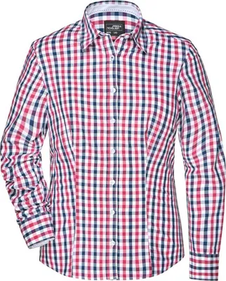 Produktbild von Ladies' Checked Blouse navy/red-navy-white, Gr. M