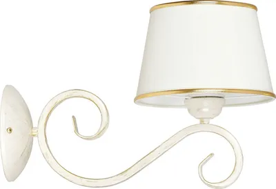 Immagine prodotto di Lampada da parete bianco oro shabby chic E27 paralume in tessuto lampada da parete camera da letto soggiorno