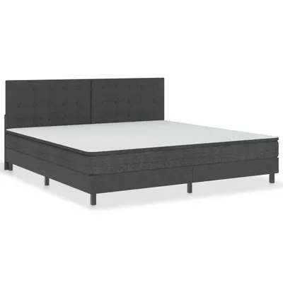 Zdjęcie produktu dla vidaXL Łóżko z materacem sprężynowym ciemnoszare 200x200 cm