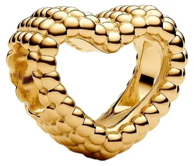 Produktbild von Pandora Charm Damen Offenes Metallperlen-Herz 14K Vergoldet 767516C00
