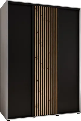 Produktbild von MEBLE KRYSPOL Sapporo 1 Schrank mit 3 Schiebetüren  - 205,2x180x60 cm - Weiß Schwarz Artisan