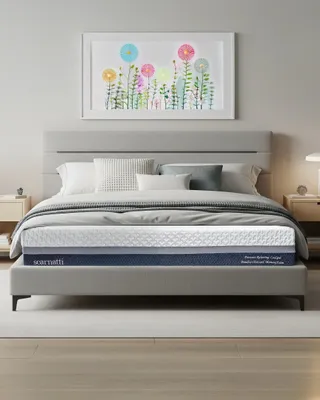 Zdjęcie produktu dla Materac Scarnatti Unique 160 x 200 cm, 18 cm, materac dwustronny 2w1, pianka memory foam z CoolGel i węglem bambusowym, 7 stref, zdejmowany pokrowiec