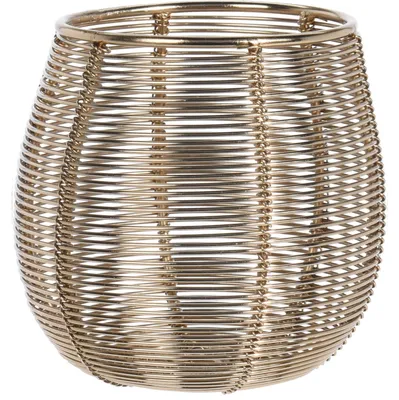 Produktbild von Teelichthalter aus Metall, golden, 10 x 10 cm