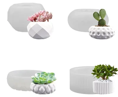 Productafbeelding van Set van 4 Siliconen Bloempot Gietvormen