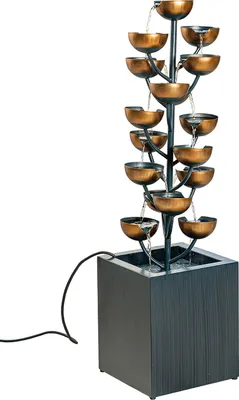 Obrázok produktu pre Fontána Gilde, kov, zinok, modrá, zlatá farba,Polyuretán1, d. 26 cm, š. 26 cm, v. 95 cm Výška: 95,00 cm Šírka: 26,00 cm Hĺbka: 26,00 cm 51930