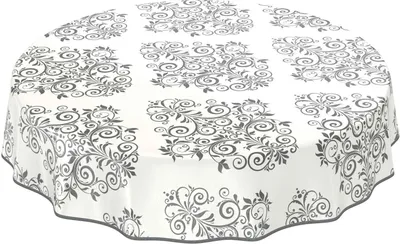 Produktbild von Tischdecke Wachstuch Ornamente Beige Robust Wasserabweisend Rund 100 cm