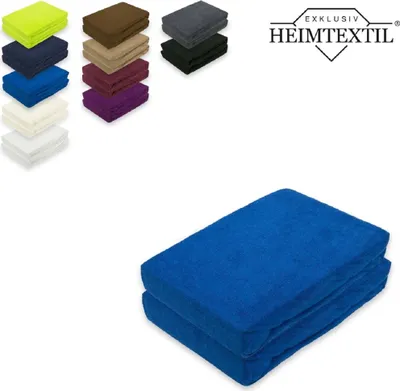 Produktbild von Frottee Spannbettlaken Rundumgummizug Marke Doppelpack 180 x 200 cm Royalblau