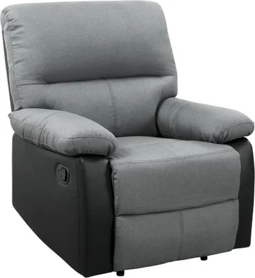 Image de Fauteuil relax "Lincoln" - 90 x 89 x 103 cm - Noir/Gris foncé