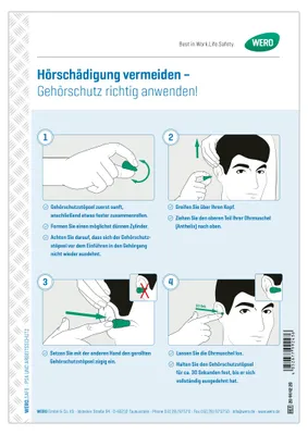 Produktbild von WERO Hinweisschild „Gehörschutz richtig anwenden!“